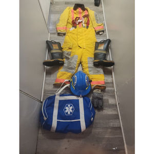 Globe Used Firefighter Fire Jacket and  Body Guard  Pants  38 L LOT